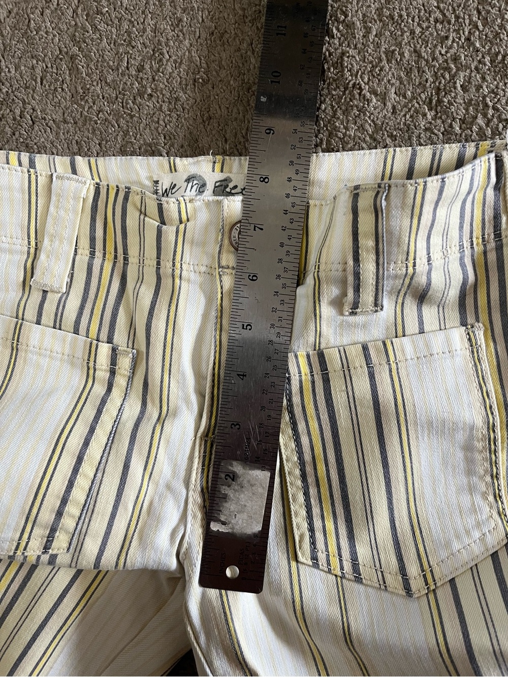 Free people Striped low rise stretch cropped jeans pants - Picture 4 of 6